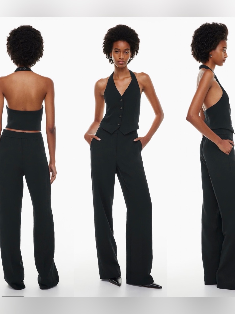 Aritzia Wilfred Alanya Pant Black Size 6 - High-waisted wide-leg crepette